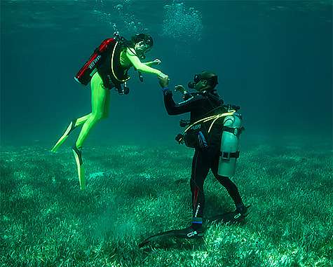 Обучение в бассейне и в открытой воде нужно пройти обязательно с сертифицированным инструктором по дайвингу по международной системе. Фото: Дмитрий Виноградов.